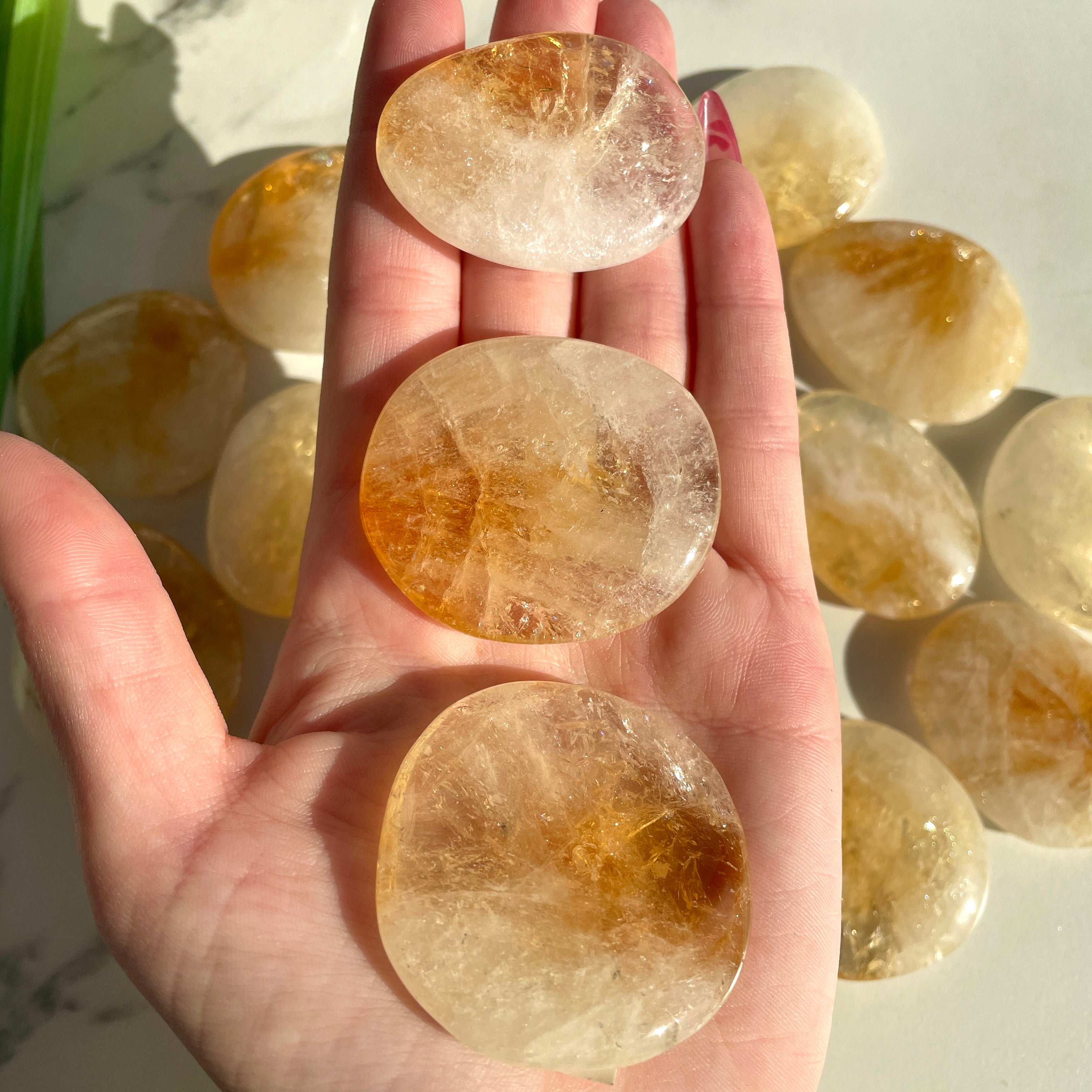 Pocket Palm Stone - Citrine Pocket Palm Stone - Citrine